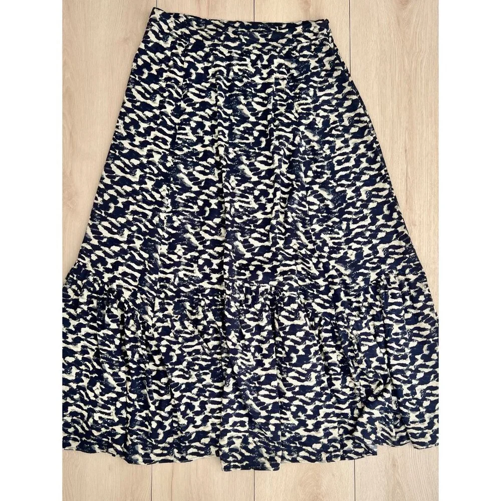 NWT ba&sh Sustainable Fashion 100% Viscose Animal Print Tiered Maxi Skirt Sz 12